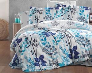 Brotex Obliečky Satén Garden Blue 140x220/70x90 cm