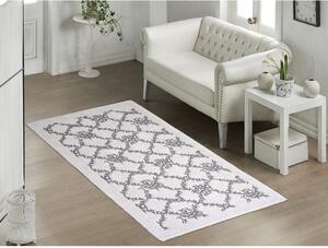 Sivo-béžový bavlnený koberec Vitaus Sarmasik, 80 × 200 cm