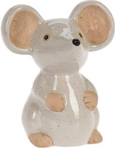 Záhradná dekorácia Myš biela, 13 x 15,5 x 10 cm, porcelán