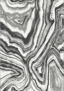Koberec Sinan 67x120 cm - biela / čierna / vzor