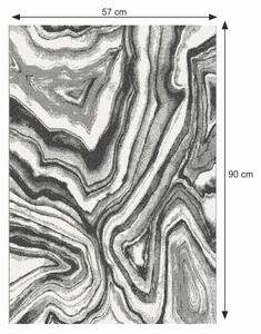 Koberec Sinan 57x90 cm - biela / čierna / vzor
