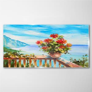 Obraz na skle More kvety nebo
