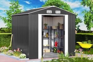 Záhradný domček 5 m² - čierny - 257 cm x 205 cm x 177,5 cm
