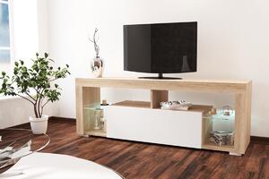 VEGAS samostatný TV stolík, dub sonoma/biely lesk