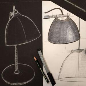 Halo Design - Århus Stolová Lampa Black/Wood - Lampemesteren