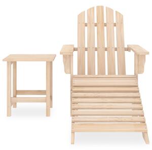Záhradná stolička Adirondack, otoman a stolík jedľový masív