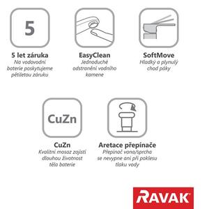 Ravak - Vaňová nástenná batéria Classic - chróm