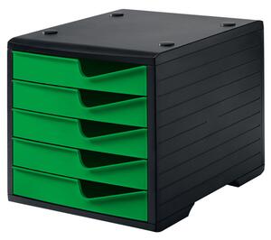 Triediaci box, 5 zásuviek, čierna/zelená