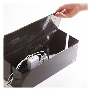 Čierno-hnedý box na nabíjačky YAMAZAKI Web Cable Box