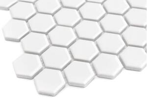 Dunin - Mini Hexagon White Keramická mozaika DUNIN (26 x 30 cm / 1 ks)