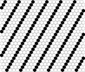 Dunin - Mini Hexagon B&W Lean Keramická mozaika DUNIN (26 x 30 cm / 1 ks)