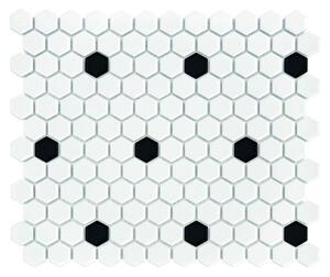 Dunin - Mini Hexagon B&W Spot Keramická mozaika DUNIN (26 x 30 cm / 1 ks)