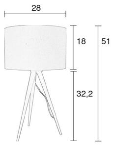 Čierno-sivá stolová lampa Zuiver Tripod, ø 28 cm