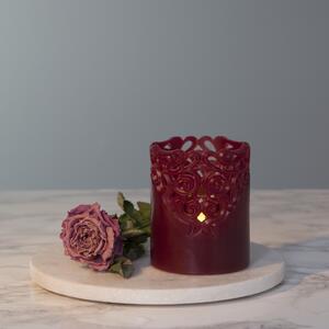 Vosková LED sviečka Clary Red 10 cm