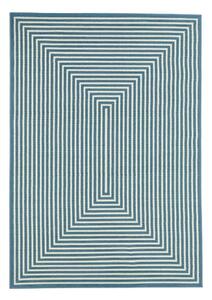 Modrý vonkajší koberec Floorita Braid, 133 × 190 cm