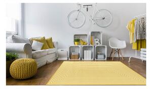 Žltý vonkajší koberec Floorita Braid, 133 × 190 cm
