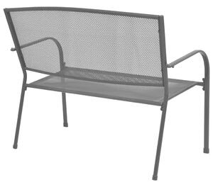 Záhradná lavička 108 cm, oceľ a sieťovina, antracitová