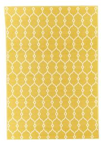 Žltý vonkajší koberec Floorita Trellis, 133 × 190 cm