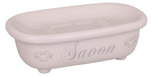 Biela porcelánová nádobka na mydlo Savon – Antic Line