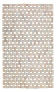 Krémovo-biela kúpeľňová podložka z bambusu Wenko Edna, 80 × 50 cm