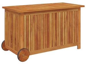 Záhradný úložný box s kolieskami 90x50x58 cm masívna akácia