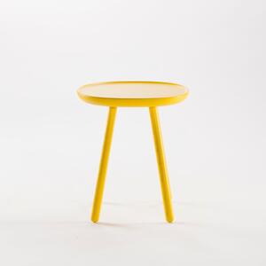 Žltý odkladací stolík z masívu EMKO Naïve, ⌀ 45 cm