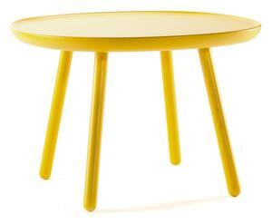 Žltý stolík z masívu EMKO Naïve, ø 64 cm
