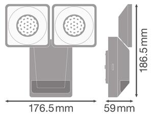 Ledvance - LED Vonkajšie nástenné svietidlo so senzorom SPOT 2xLED/8W/230V IP55