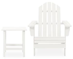 Záhradná stolička Adirondack so stolíkom jedľový masív biela