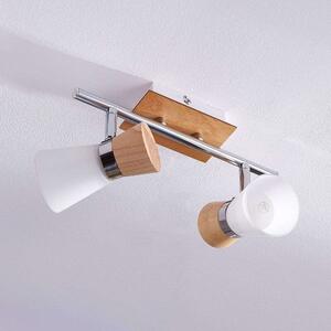 Lindby - Vivica 2 Stropné Lampa White/Light Wood/Chrome Lindby - Lampemesteren