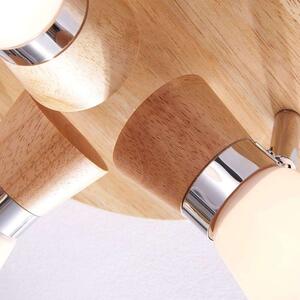Lindby - Vivica 3 Stropné Lampa Round White/Light Wood/Chrome Lindby - Lampemesteren