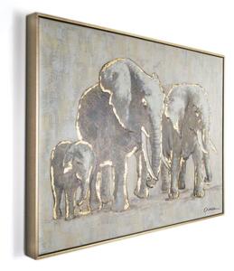 Ručne maľovaný obraz Graham & Brown Elephant Family, 80 × 60 cm