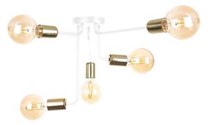 Keter Lighting Prisadený luster NIXO 5xE27/60W/230V biela/zlatá NA0321 + záruka 3 roky zadarmo