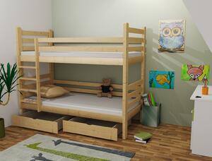 Detská poschodová posteľ z MASÍVU 180x80cm bez šuplíku - M07