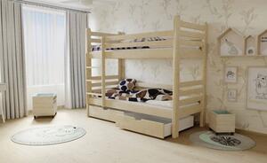 Detská poschodová posteľ z MASÍVU 200x80cm bez šuplíku - M07