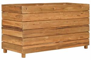 Vyvýšený záhon 100x40x55 cm, recyklované tíkové drevo a oceľ