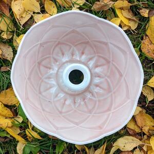 Bábovkovo Porcelánová forma bábovka Eliška - bielo-ružová 22,5x11cm