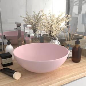 Umývadlo do kúpeľne, keramika, matné ružové, okrúhle