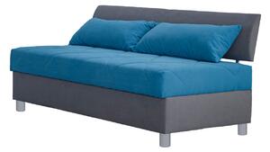 Jednolôžková posteľ (váľanda) 90 cm Blanár Roman (sivá + modrá) (s matracom z HR peny) (s úložným priestorom). Vlastná spoľahlivá doprava až k Vám domov. 1018141