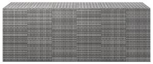 Záhradný box na vankúše z polyratanu 291x100,5x104 cm sivý