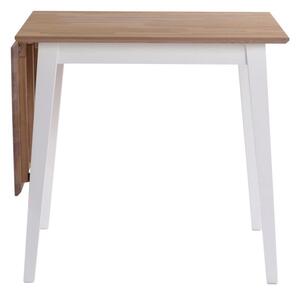 Prírodný sklápací dubový jedálenský stôl s bielymi nohami Rowico Mimi, 80 x 80 cm