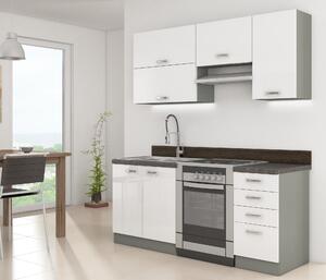 Kuchyňa Brunea 2 180 cm (sivá + lesk biely). Vlastná spoľahlivá doprava až k Vám domov. 1018238