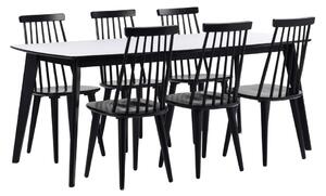 Čierno-biely jedálenský stôl Rowico Griffin, 190 x 90 cm