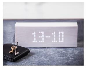 Biely budík s bielym LED displejom Gingko Message Click Clock