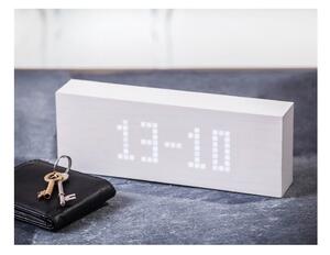 Biely budík s bielym LED displejom Gingko Message Click Clock