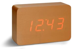 Oranžový budík s červeným LED displejom Gingko Brick Click Clock