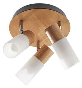 Lindby - Christoph 3 Round Stropné Lampa Wood/White Lindby - Lampemesteren
