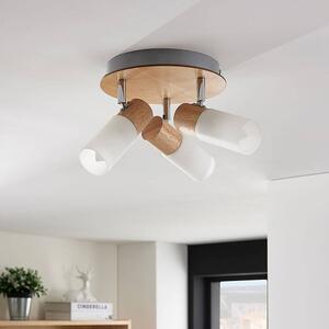 Lindby - Christoph 3 Round Stropné Lampa Wood/White Lindby - Lampemesteren