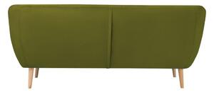 Zelená zamatová pohovka Mazzini Sofas Sardaigne, 188 cm
