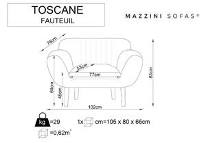 Červené zamatové kreslo Mazzini Sofas Toscane